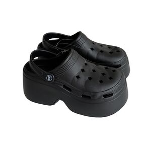 NWOT Conno 6 Sport Ultra-High Platform Clogs Chunky Mules 39/40 Black FLAWS